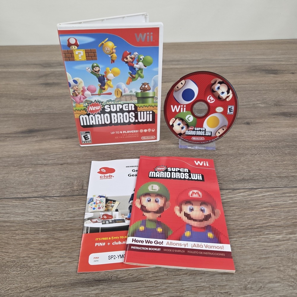 New Super Mario Bros. Wii (Nintendo Wii, 2009) Complete CIB Tested Very Clean